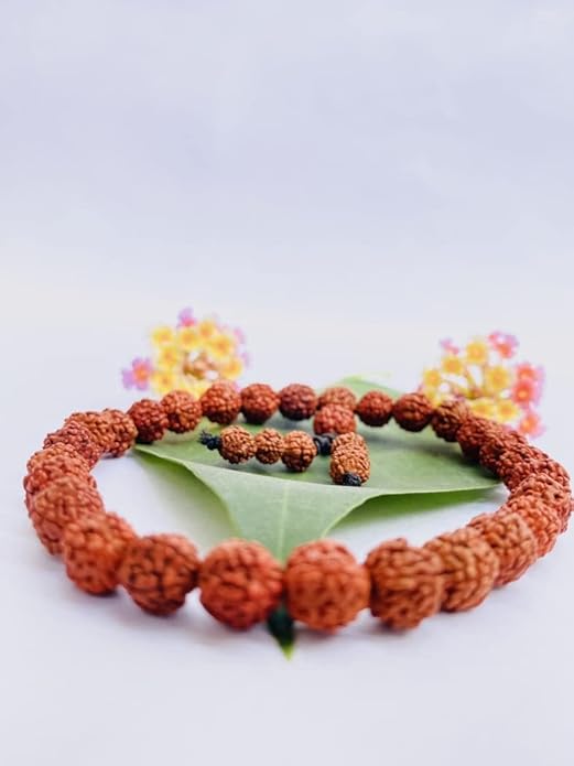 Navohm Handmade Rudraksha Reiki Bracelet – Pack of 3 for Meditation, Chakra Healing & Daily Wear (Unisex, Brown)