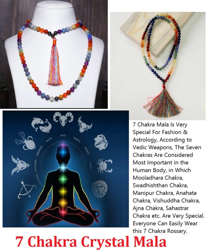 Navohm 7 Chakra Mala – 108 Beads Original Certified Meditation Mala for Men & Women