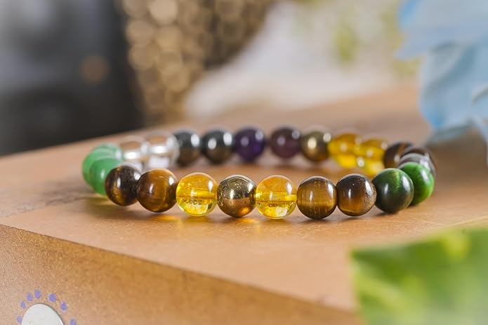 Navohm Money Magnet Crystal Healing Bracelet, Attract Wealth, Elevate Energy, Restore Balance