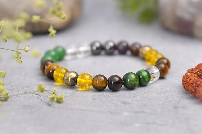Navohm Money Magnet Crystal Healing Bracelet, Attract Wealth, Elevate Energy, Restore Balance