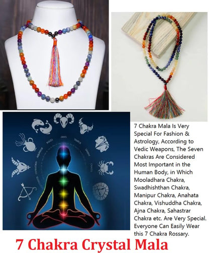 Navohm 7 Chakra Mala – 108 Beads Original Certified Meditation Mala for Men & Women