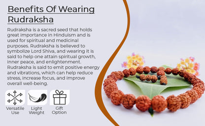 Navohm Handmade Rudraksha Reiki Bracelet – Pack of 3 for Meditation, Chakra Healing & Daily Wear (Unisex, Brown)